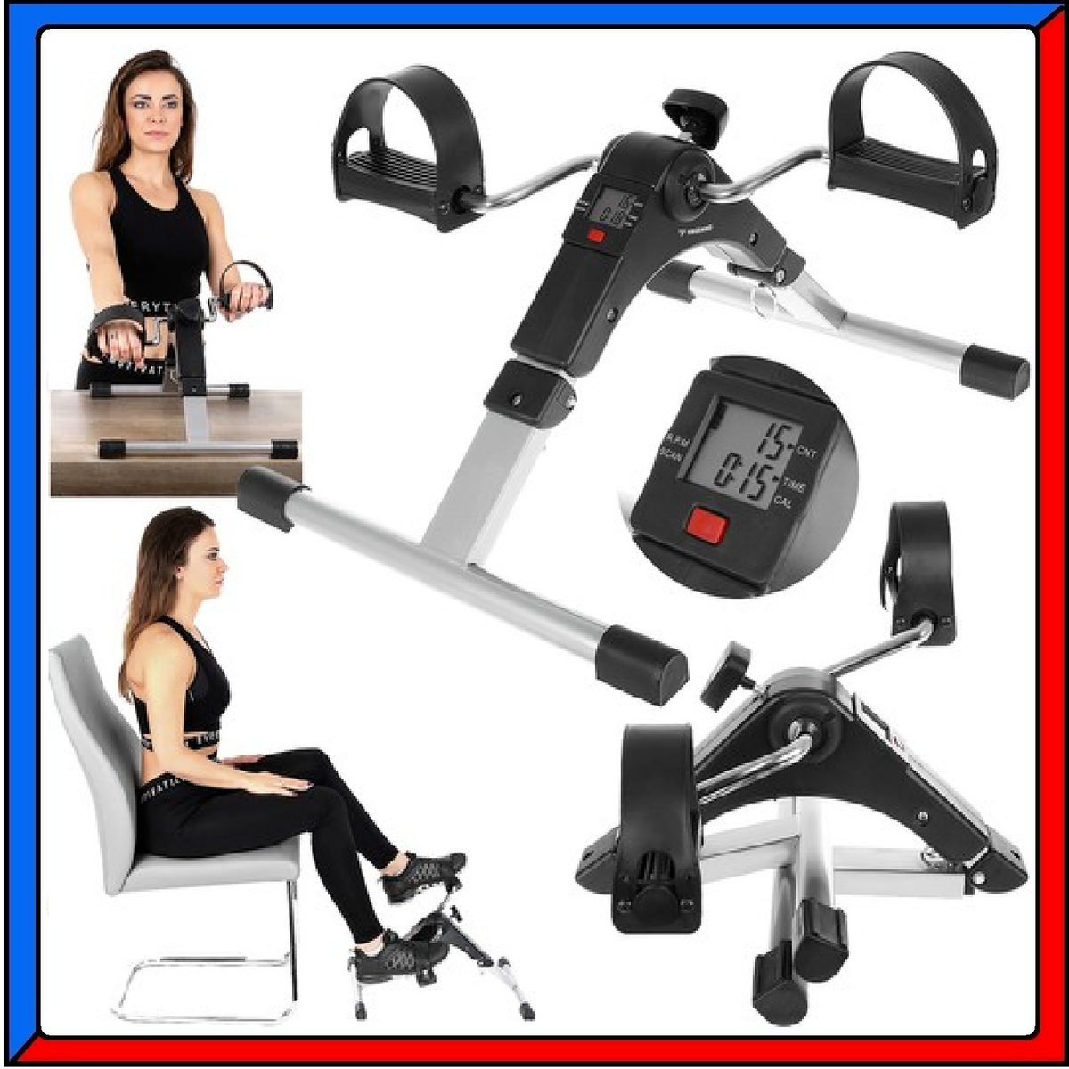 Cyclette Pieghevole Per Braccia E Gambe - Mini Pedaliera Per Riabilitazione - Foto 4