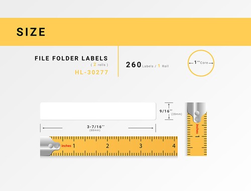 DYMO 30327 / 30576 Direct Thermal File Folder Labels - (100) Rolls of 130 - Bild 3 von 8