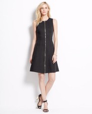 Ann Taylor - Woman's Size 0 (XS) Black Zip Front Ponte Dress $149.00 (H)