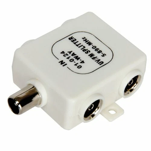 RF Splitter Freeview TV 4 Weg UV Fm Vhf Antenne 1 Eingang Zu 4 Output Tvscoaxial - Bild 2 von 4