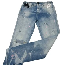 PRPS Le Sabre Men Light Blue Jeans Ripped Bleached Slim Fit US 31 MSRP $228