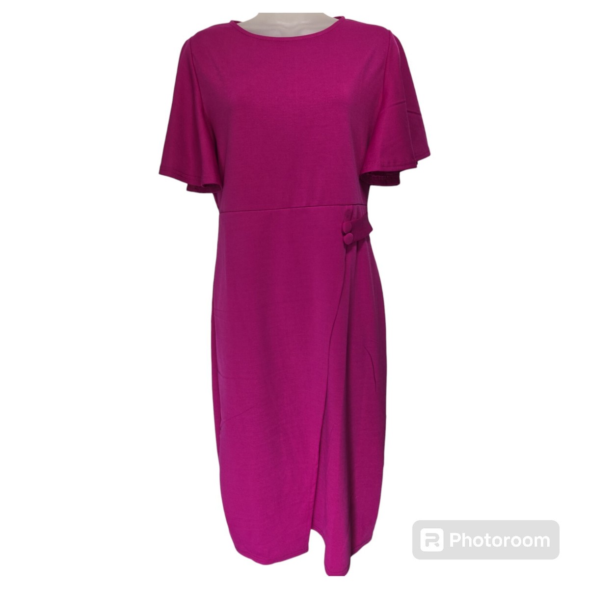 magenta ruffle midi dress Magenta Ruffle Sleeve Textured Midi Dress PinkBlush