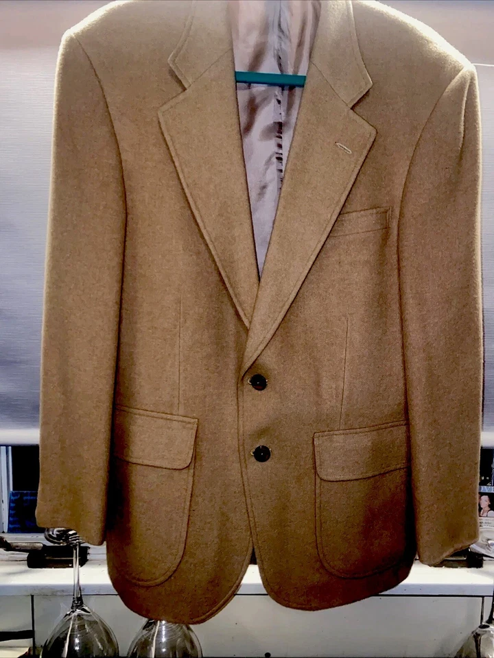 Traje/Abrigo Lands End 100% CABELLO CAMELLO Hombre’s 39R 2 Botones Foto 2 de 4