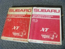 1989 Subaru XT Shop Service Repair Manual Set DL GL GL-10 Turbo