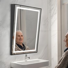 900x600mm Pivot Mirror Tilt Rectangle LED Bathroom Mirror Wall Vanity Mirror