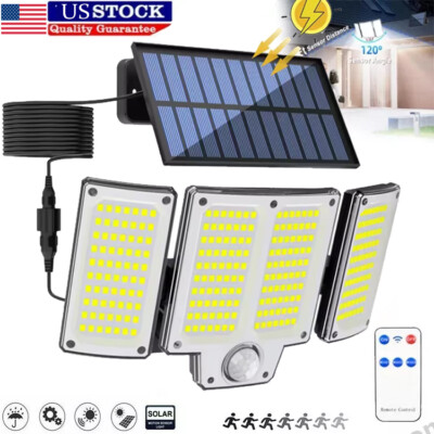3000LM LED Solar Lights Outdoor Waterproof Motion PIR Sensor Security Wall Lamp