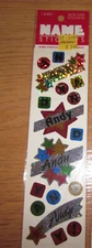 New Vintage HAMBLY Stickers Prismatic Name Andy Sealed NIP