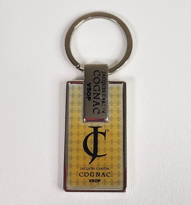 Vintage JACQUES CARDIN JC Cognac VSOP Silver Plated Key Chain Gift