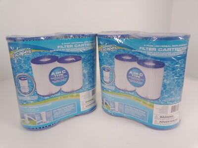 2 Summer Escapes 2 Pack Universal Replacement Pool Filters Cartridge A Or C Type