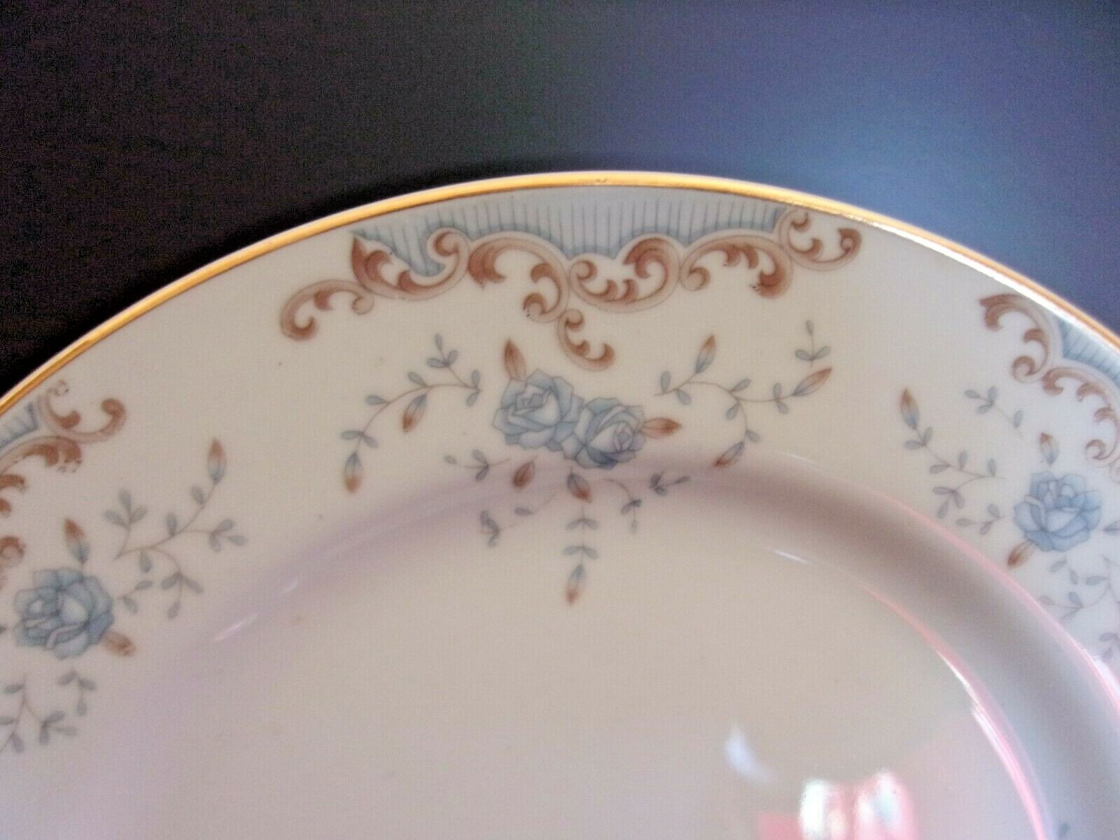 Imperial China W Dalton 5303 Seville Salad Plate Blue Roses Gold Trim