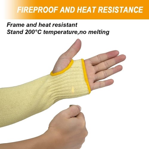 Protective 18" Grey Arm Sleeves Cut Heat Resistant Anti Slash Arm & Wrist Gaurds - Picture 22 of 24
