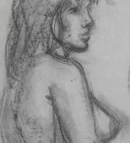 Vintage original pastel drawing woman figure nude - Picture 9 of 12