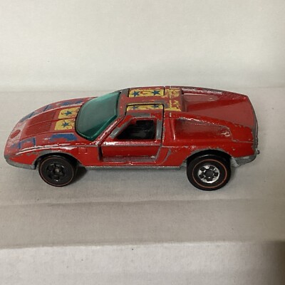 1970 Redline Hot Wheels Red Mersedes Benz C-111. Made In Hong Kong