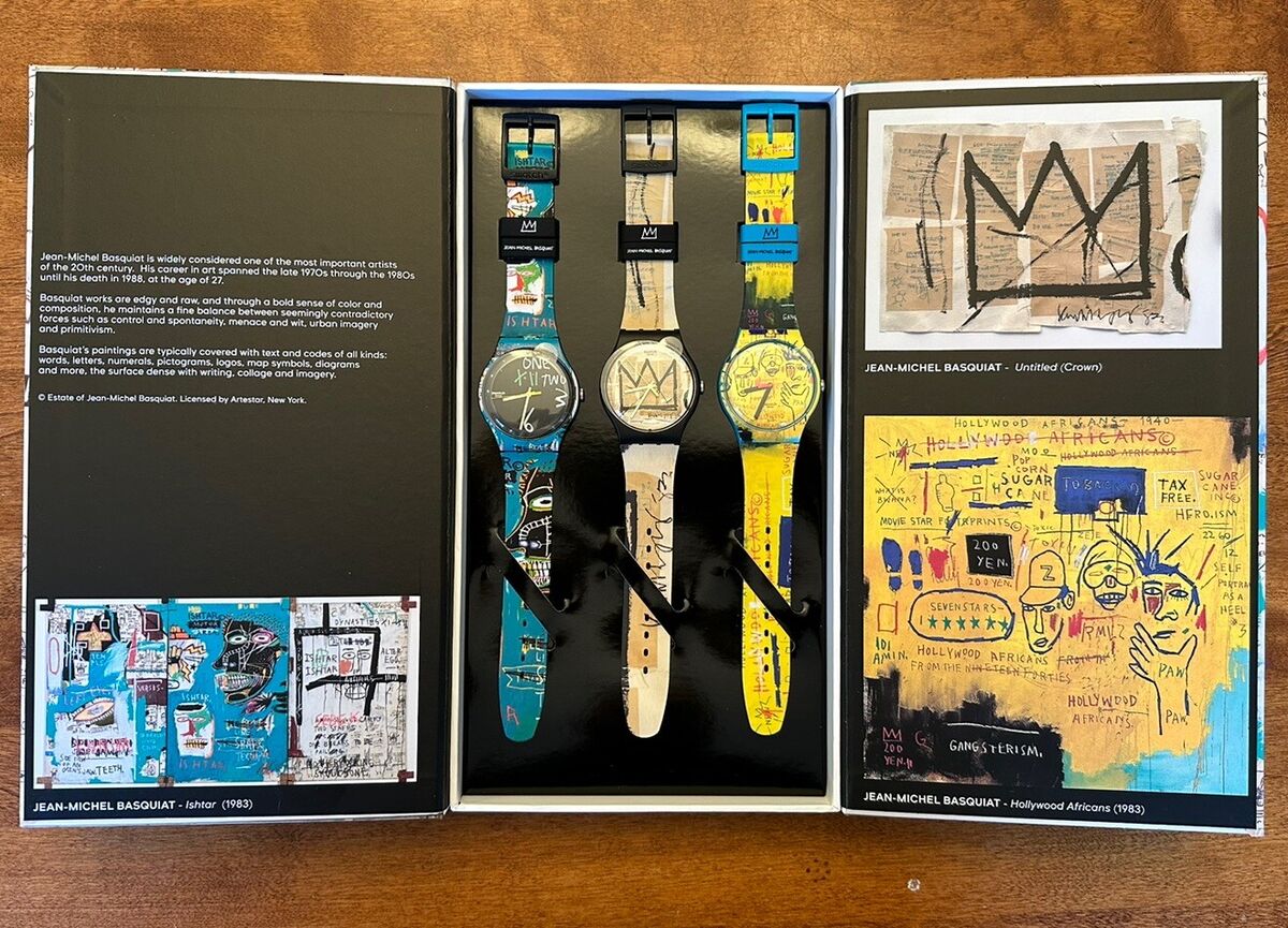 SWATCH X JEAN-MICHEL BASQUIAT TRIPTYCH SWATCH X JEAN-MICHEL BASQUIAT TRIPTYCH