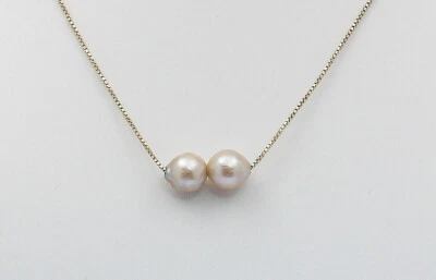 ♦ Collier in 18 kt 18k 750 er Gelb Gold mit Perlen Perle Hals Kette Ketten Damen - Bild 1 von 4