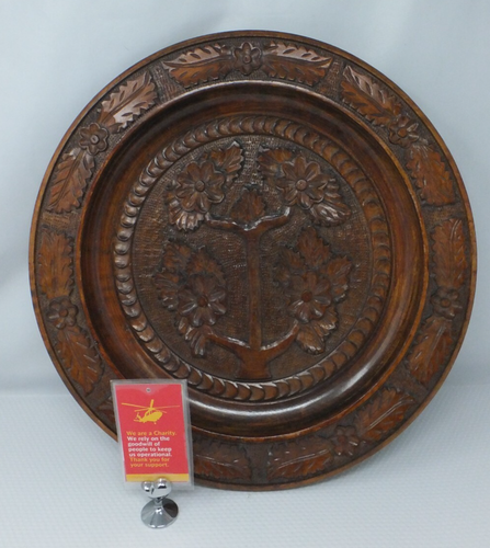 Wooden Ornate Hand Carved Decorative Wall Plate/Bowl G7
