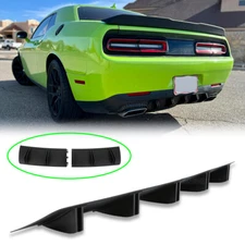 For Dodge Challenger SRT Rear Bumper Lip Diffuser Spoiler Splitter 10 Shark Fins
