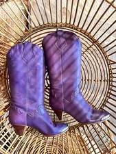 Rodeo/Cowboy Drive Boots Leather 6 M purple