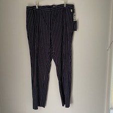Tommy Hilfiger Women  s Blue Striped Radcliffe Dress Pants size 12