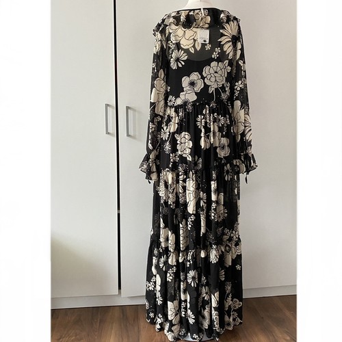 Free People Valeria Maxi Dress Size XS Relaxed Long Sleeve Floral Ruffle - Picture 4 of 14