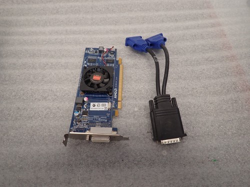 Dell AMD Radeon HD 6350 512MB DDR3 PCIe x16 Video Card 0HFKYC & 2 Port VGA Cable