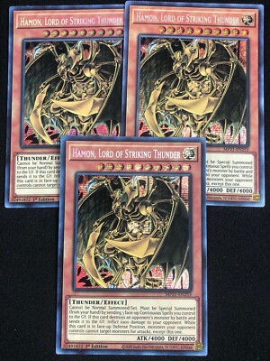 YUGIOH HAMON LORD OF STRKING THUNDER MP21-EN253 1ST SECRET X3 NM