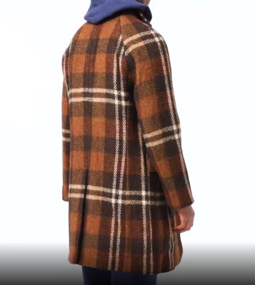 J.CREW overcoat jacket Ludlow long brown plaid wool tweed