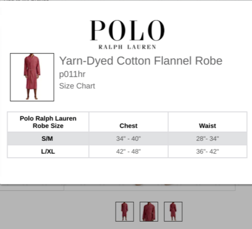 POLO RALPH LAUREN Men's Sleepwear Red Multicolor Plaid Robe Size L/XL NWT - Picture 6 of 6