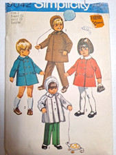COAT ONLY Girls Boys 2 2T Simplicity 9042 Sewing Pattern Cut VTG NO PANTS Dressy