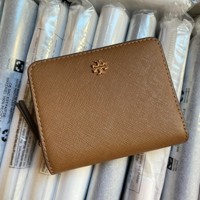 Tory Burch Emerson Mini Saffiano Leather Wallet Moose 147606, $175