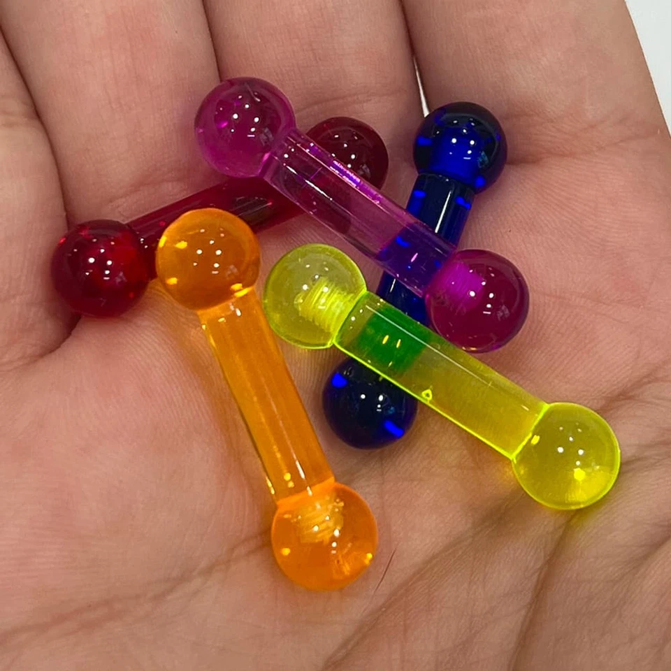 Barra de piercing UV acrílica reta anel de língua 4G 5/8" polegadas 15mm calibre 4 - Imagem 2 de 2
