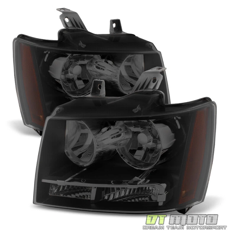2007-2013 Chevy Avalanche Blk Smoke Headlights Headlamps+Tail Lights Brake Lamps - Imagem 2 de 4