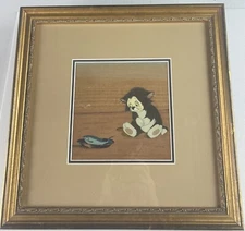 Disney Pinocchio Figaro Original Production Animation Cel Courvoisier Setup
