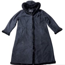 Preowned- Gallery Button Front Pea Coat Hoodie Womens (size 1x)