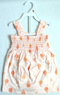 Carter's Baby Girls 18M Ice Cream Jersey Dress Pink w/ Diaper Cover 2-Pc  Smocked | eBay