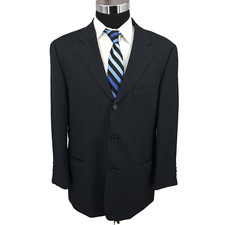 Hugo Boss Blazer Mens 40S Black Einstein Omega Sports Coat Suit Jacket Vtg USA