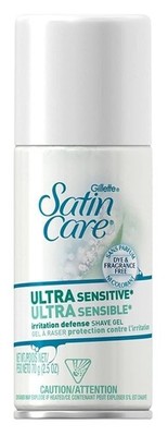 Gillette Satin Care Ultra Sensitive Irritation Defense Shave Gel, 2.5 Oz
