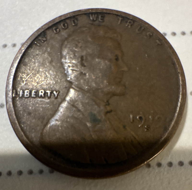 1919-S Lincoln Wheat Small Cent Copper Business Strike BN Philadelphia KM#132