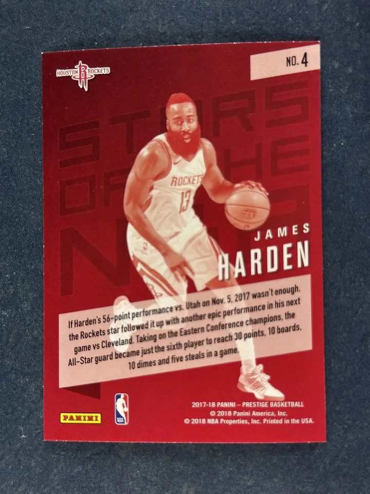 2017-18 Panini Prestige Stars of the NBA #4 James Harden Rockets - Image 2 of 2