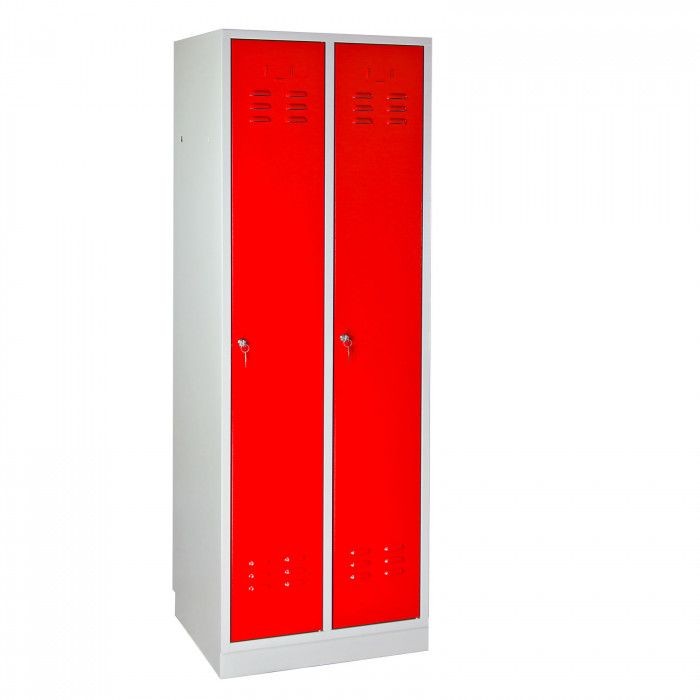 Armoire vestiaire 2 portes métallique vestiaire d'atelier rouge ADB40884