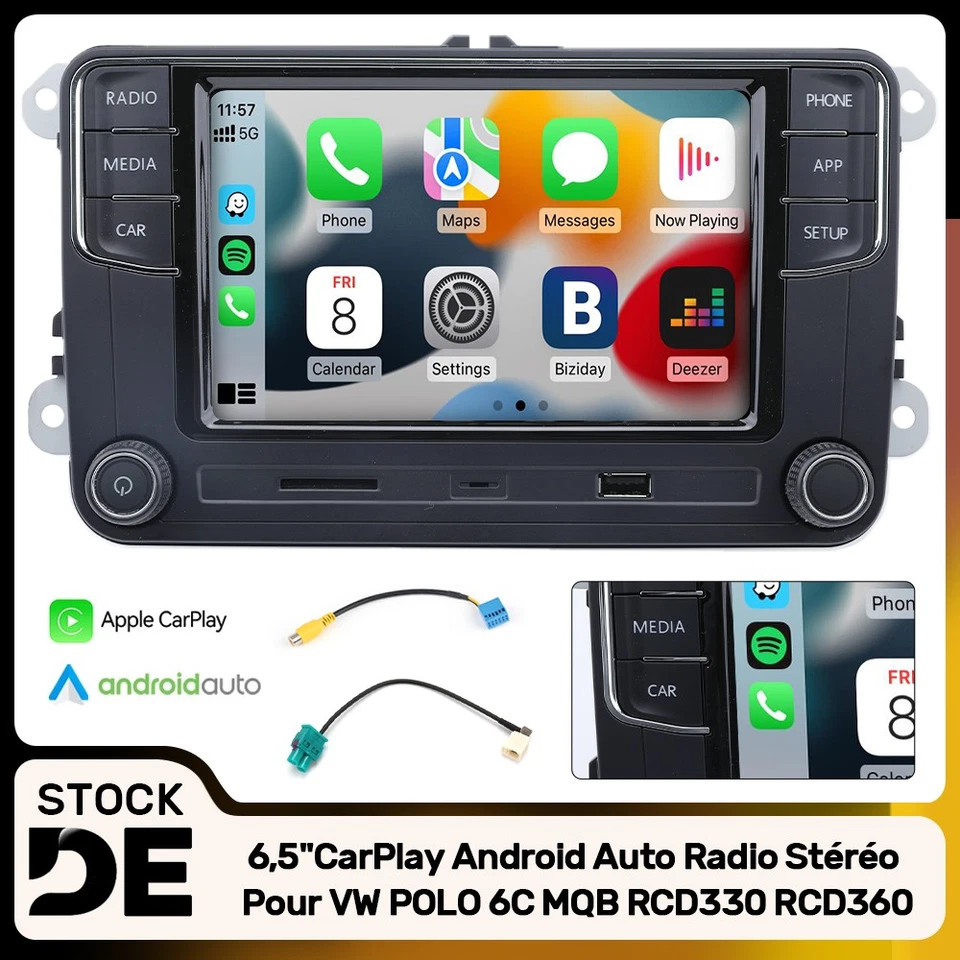 NONAME 6.5" Carplay Android Auto RCD360 RCD330 MIB Autoradio Pour VW MQB POLO 6C - Photo 1/4