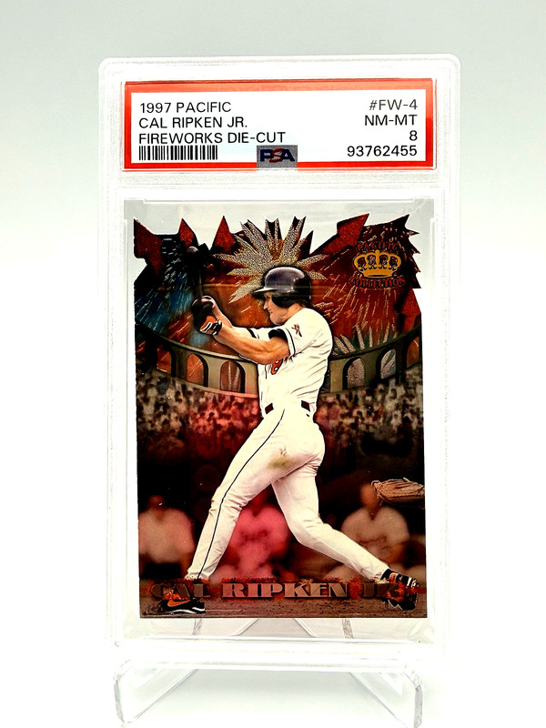 1997 Pacific Fireworks Die-Cut Cal Ripken Jr #FW-4 PSA 8 Low Pop Orioles HOF