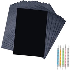 50 Sheets Carbon Paper Black Graphite Paper Transfer Tracing Paper and 5 Pieces