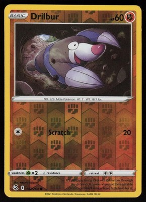 Drilbur Common SWSH08: Fusion Strike 147/264 NM Reverse Holo