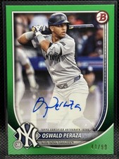 2025 Bowman #PRV-OP Oswald Peraza Rookies and Veterans Autographs Green #/99