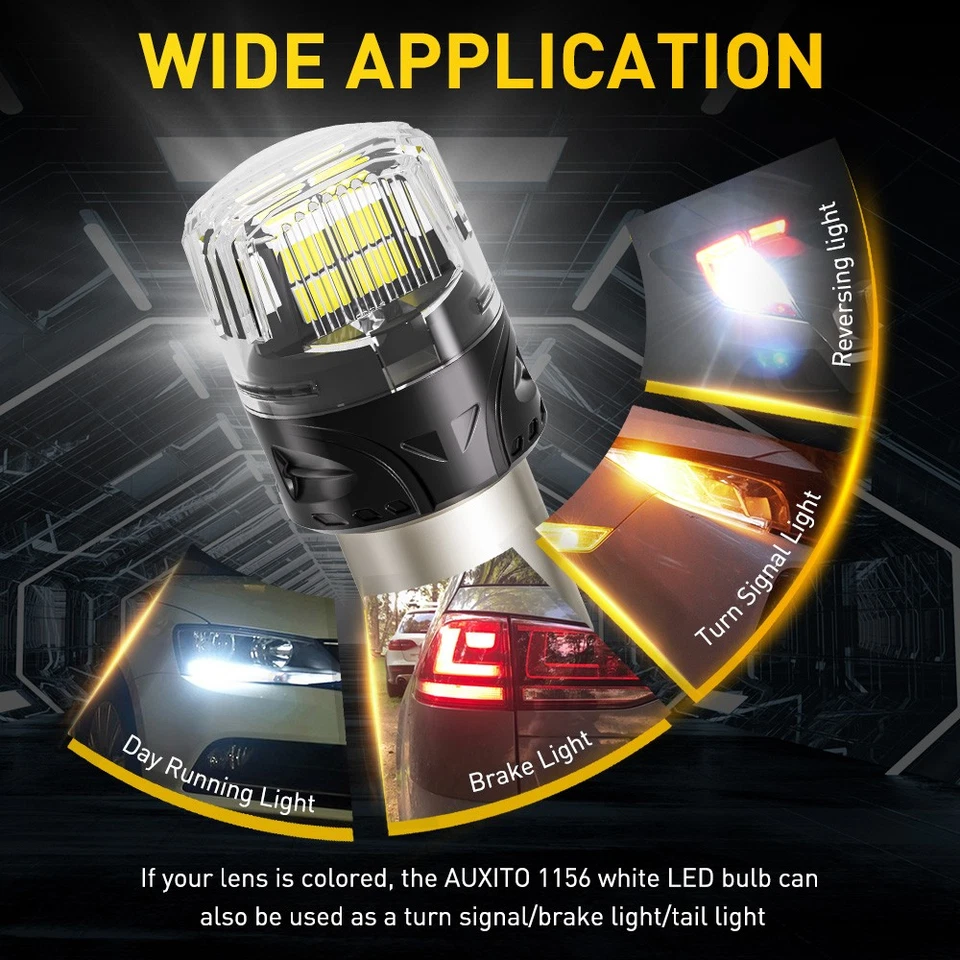 AUXITO 1156 7506 LED Retroceso Luces Bombillas Super Brillantes Blanco Canbus 2/10x Foto 2 de 4