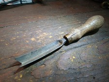 Antique 1800's Carving Chisel 3/4" Curved Length Triangle Gouge Wood Sculpting