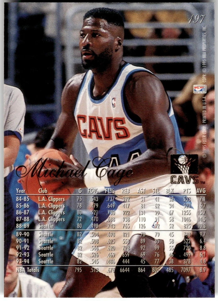 1994-95 Flair #197 Michael Cage - Image 2 of 2
