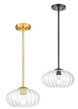Vintage Style 10.3in Glass Dome Pendant Light Brushed Gold Matte Black  1pc 