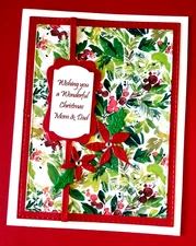 Christmas Card Personalized for Mom & Dad Mom Grandparents etc with Verse Inside